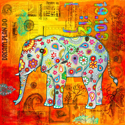 Mosaic Elephant (original art)