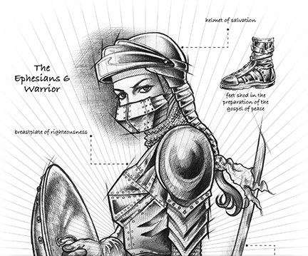 ‘Warrior Woman – Ephesians 6’ is sold…but I have small prints here!
