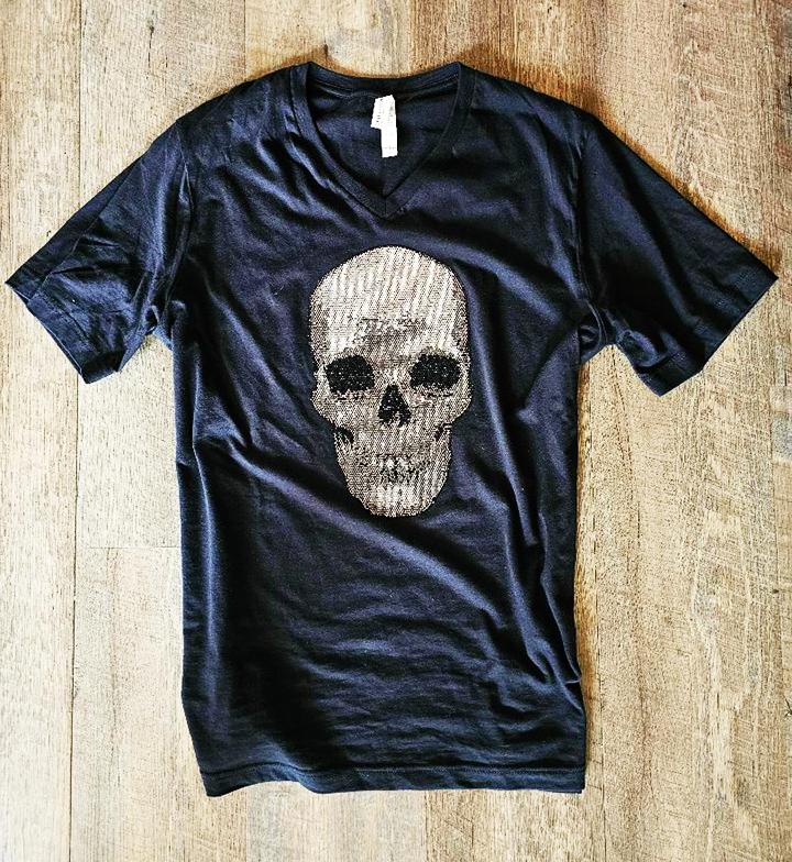 Classic Skull Sparkle Shirt Christine Kerrick Art