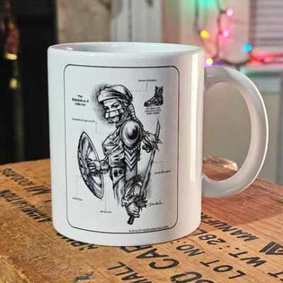 Ephesians warrior woman image on white mug